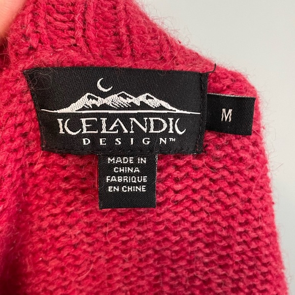 Icelandic designs red Cable Knit Sweater size medium‎ - Picture 7 of 10